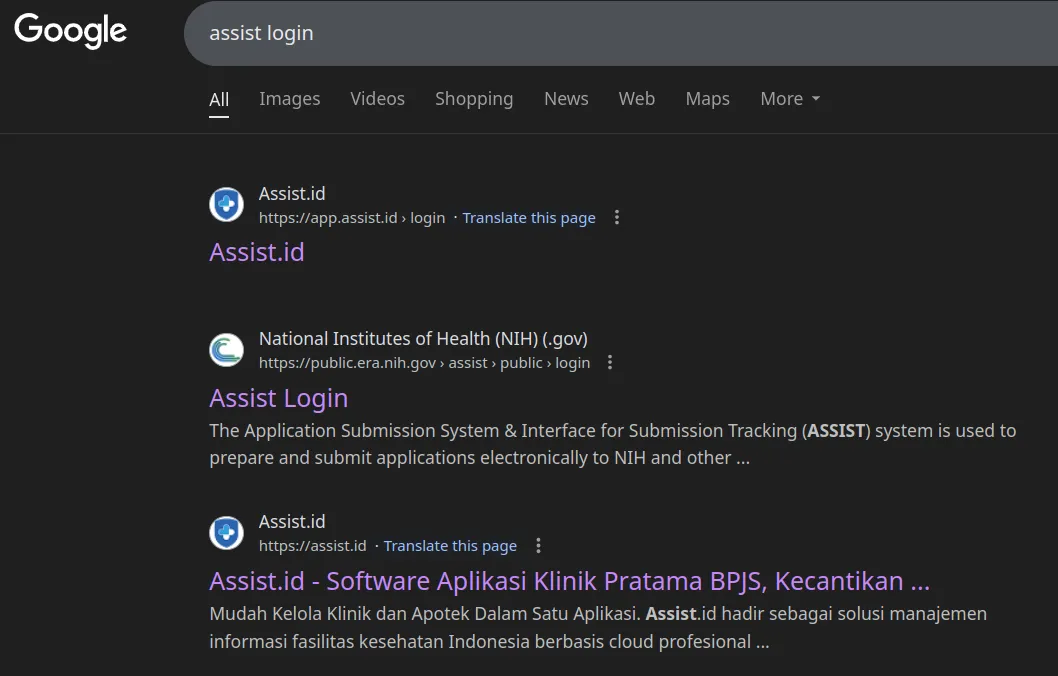 Hasil pencarian &#x27;assist login&#x27;